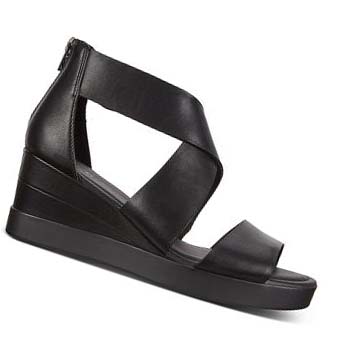 Women's Ecco Shape Wedge Plateaus Sandals Black | USA 190TCE